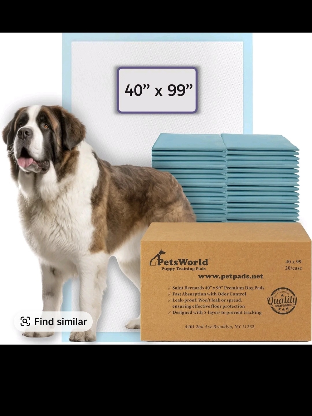 Xl Blue Puppy Training Pads - 40" x 99" 10 Pack New In Original Box